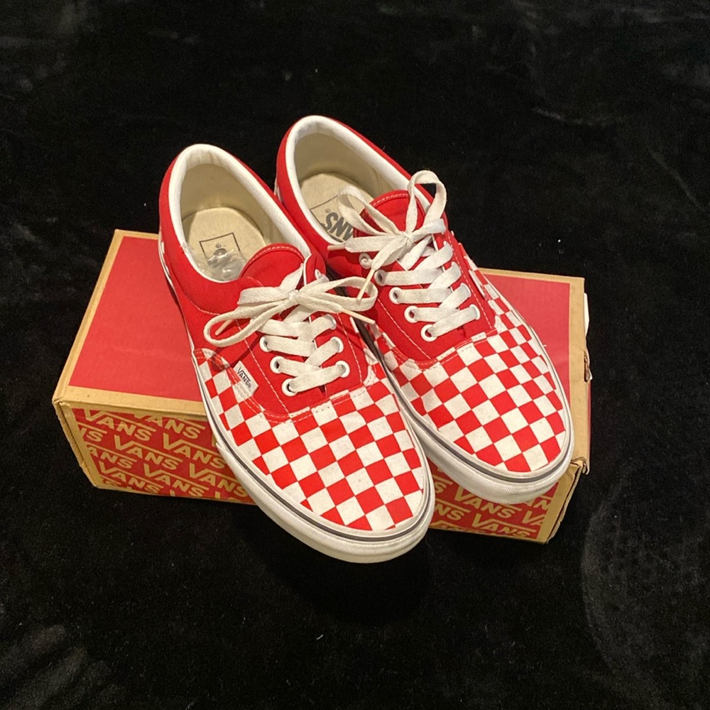 Checkerboard (Racing Red) Vans Size 10